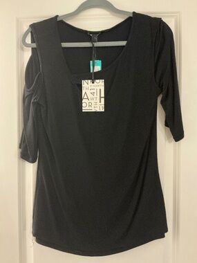 41 Hawthorn Garima Asymmetric Cold Shoulder Top Black - XL NWT